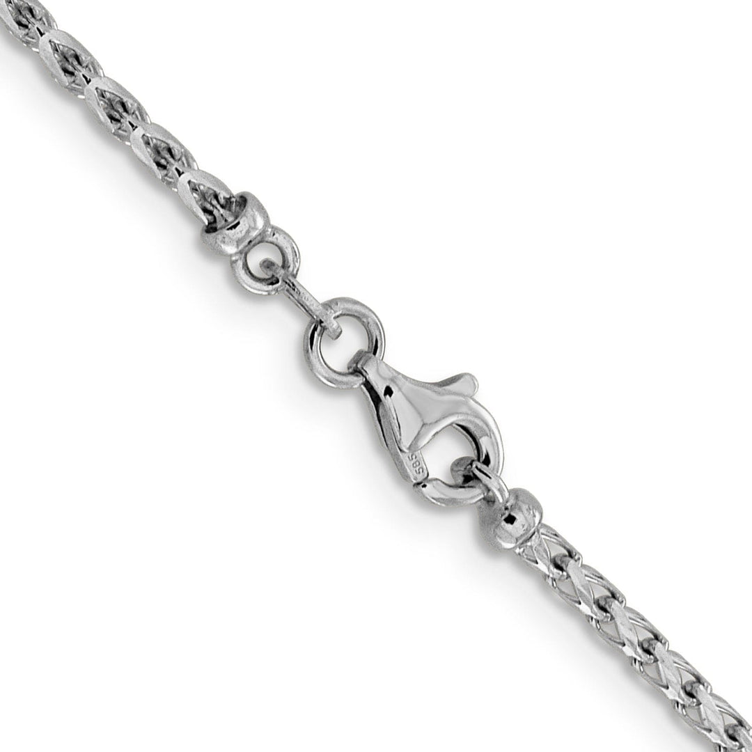 14K White Gold 2.1 mm D.C Open Franco Chain