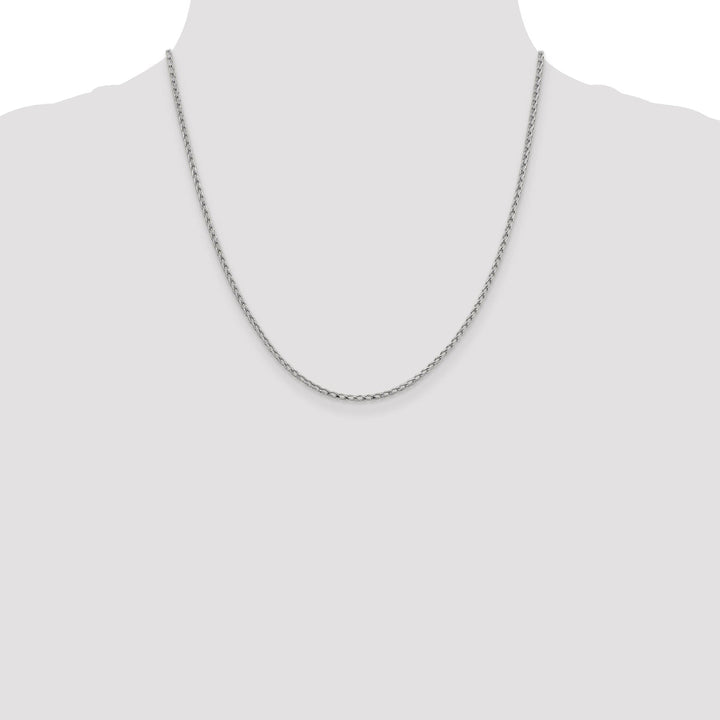 14K White Gold 2.1 mm D.C Open Franco Chain