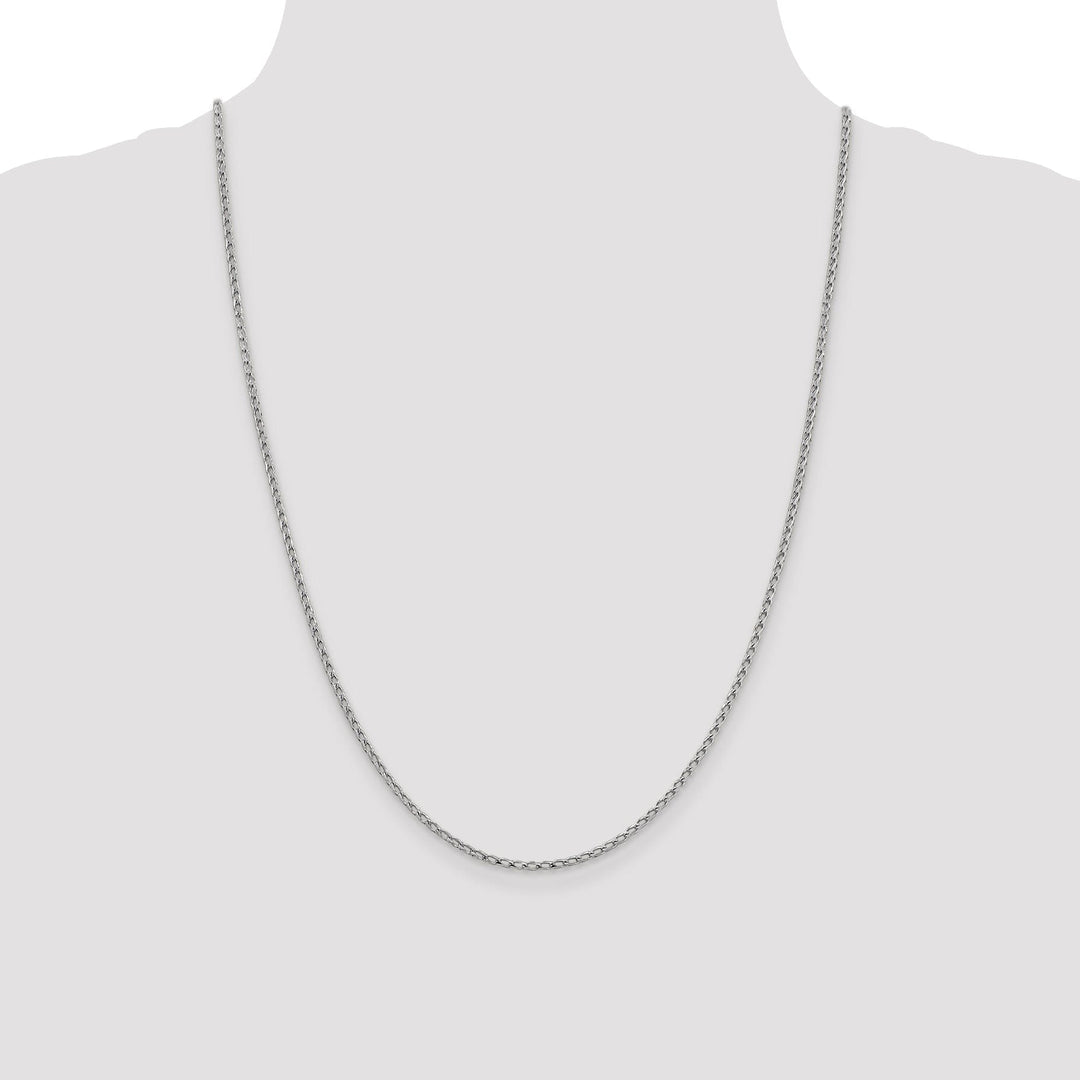 14K White Gold 2.1 mm D.C Open Franco Chain