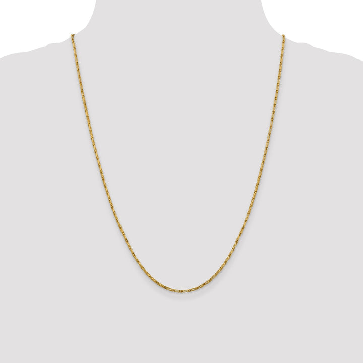 14k Yellow Gold 1.6 m DC Open Link Franco Chain