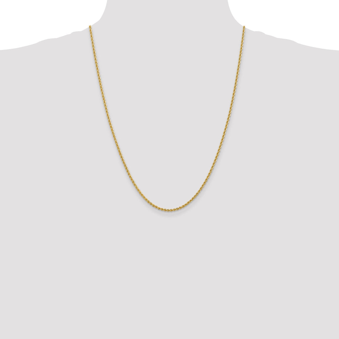 14k Yellow Gold 2.25mm Regular Rope Chain
