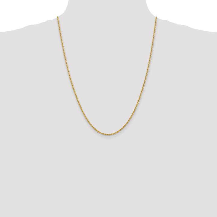 14k Yellow Gold 2.25mm Regular Rope Chain