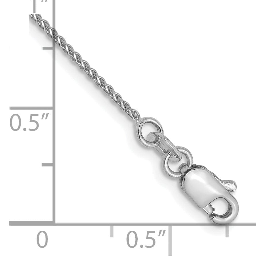 14k White Gold 1MM Spiga Pendant Chain