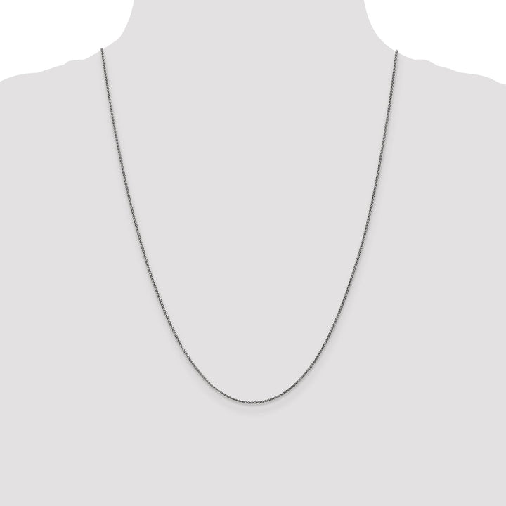 14k White Gold 1.2mm Solid D.C Spiga Chain