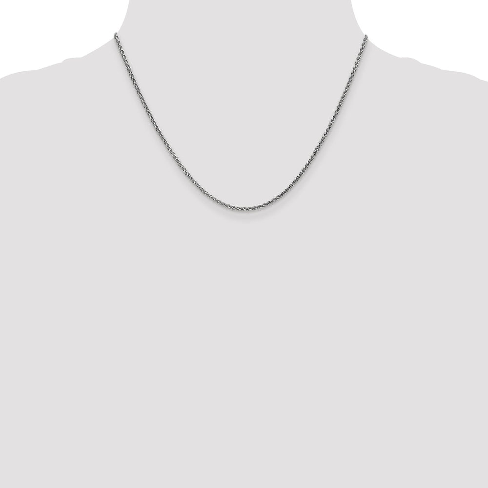 14k White Gold 1.8mm Solid D.C Spiga Chain