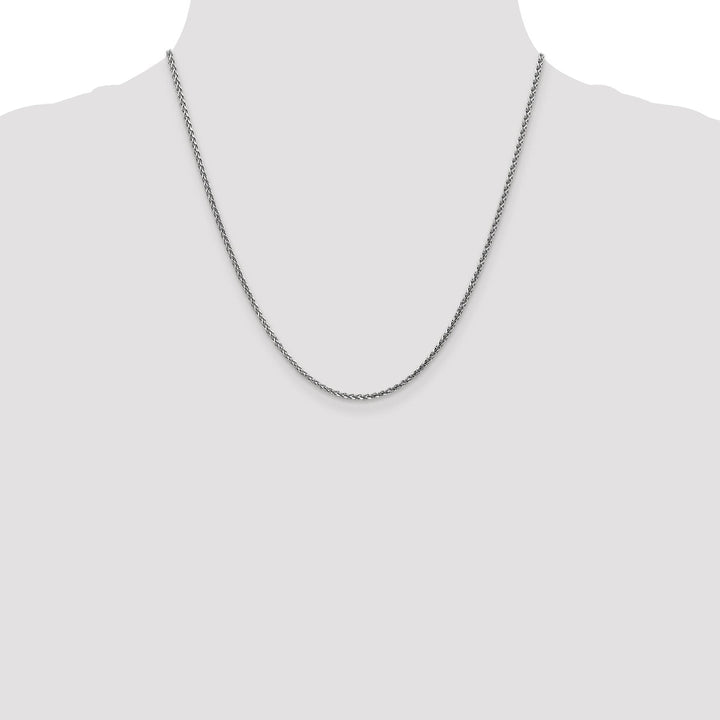14k White Gold 1.8mm Solid D.C Spiga Chain