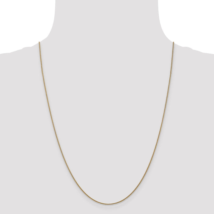 14k Yellow Gold 1mm Solid D.C Spiga Chain