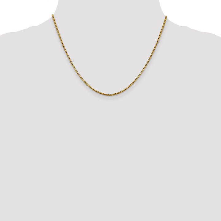 14k Yellow Gold 1.85 mm D.C Round Box Chain
