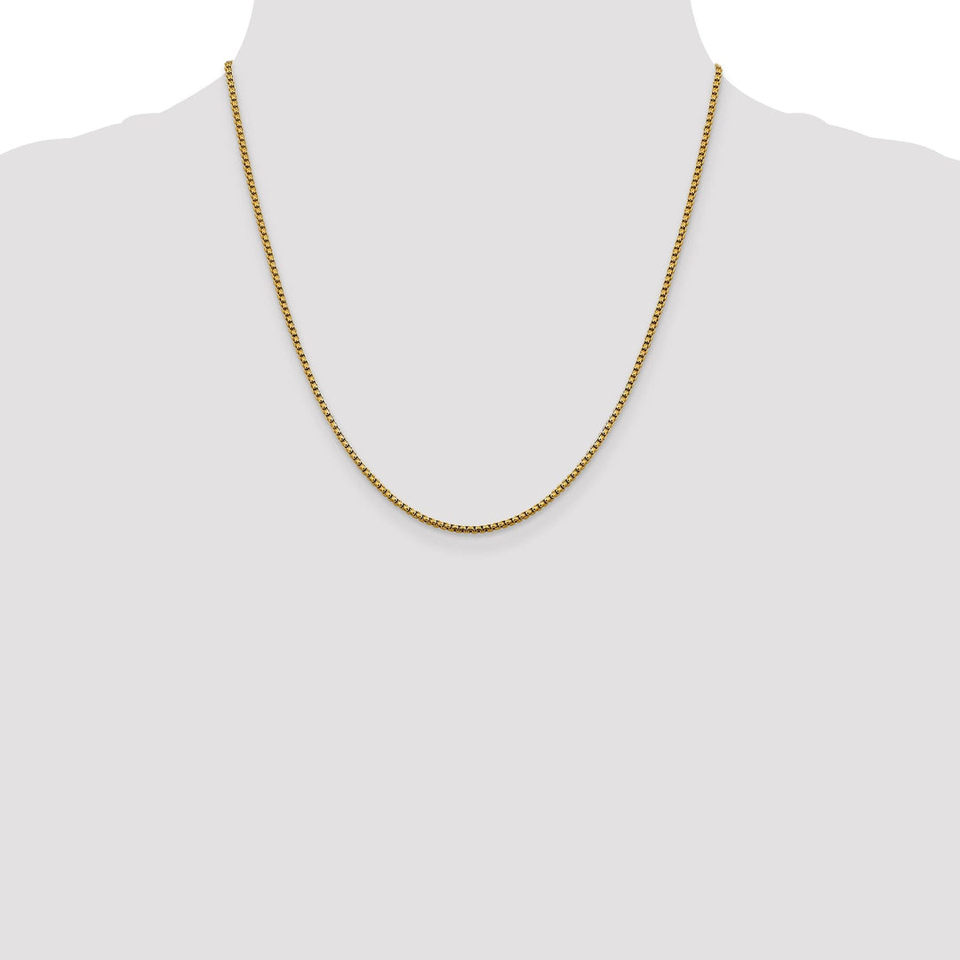 14k Yellow Gold 1.85 mm D.C Round Box Chain