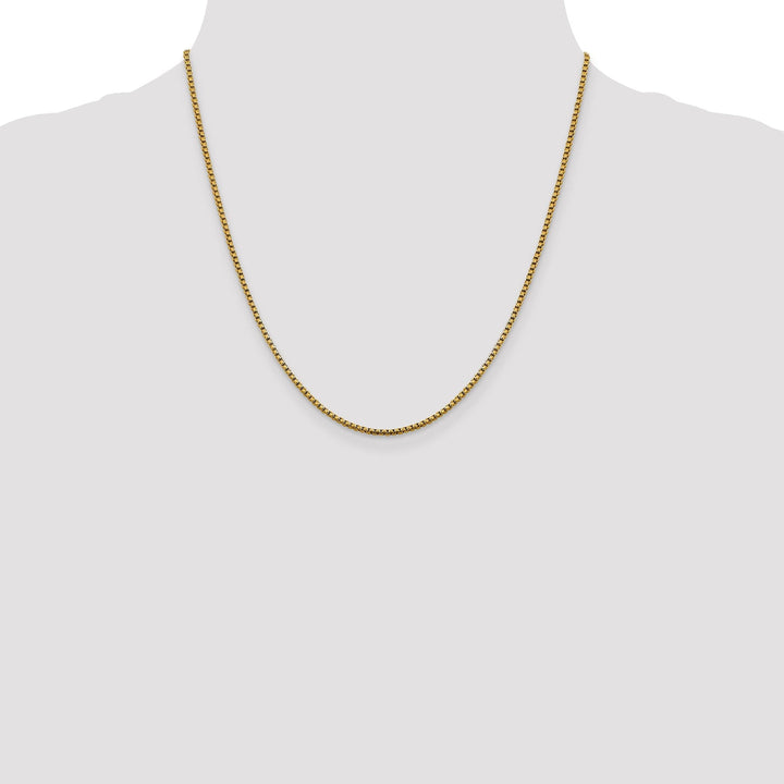 14k Yellow Gold 1.85 mm D.C Round Box Chain