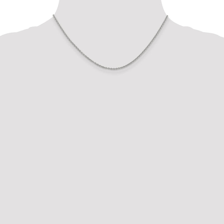 14K White Gold 1.8 m Round Cable Chain