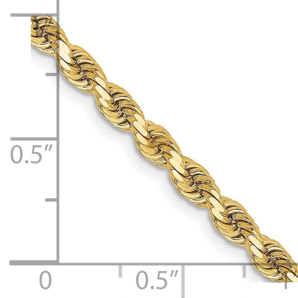 14k Yellow Gold 3.25mm D.C Rope Chain