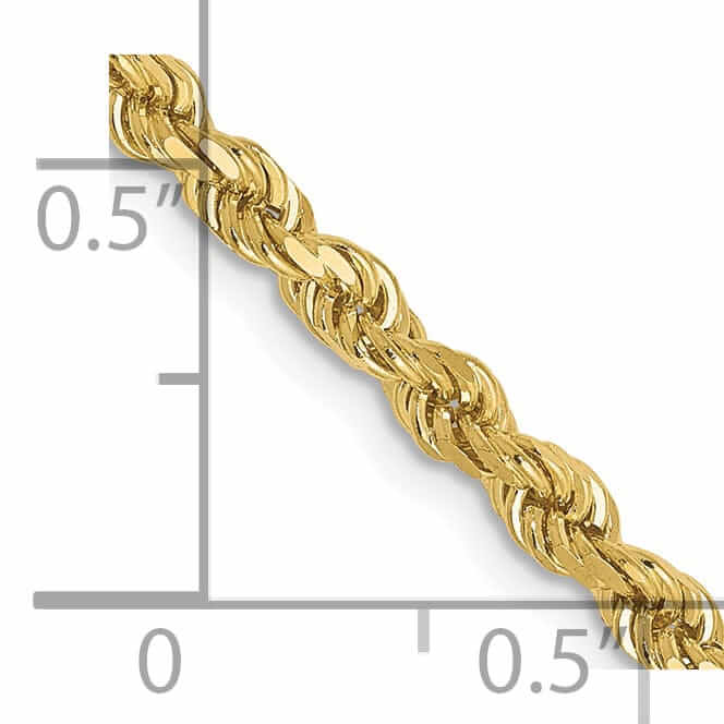 10k Yellow Gold 2.75mm D.C Rope Chain