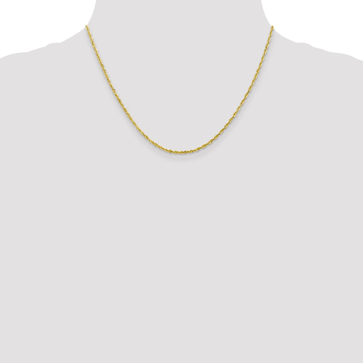 10k Yellow Gold 2.00m D.C Lightweight Rope Chain