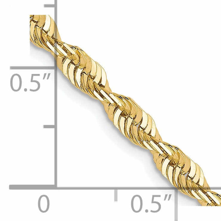 10k Yellow Gold 3.5m D.C Lightweight Rope Chain