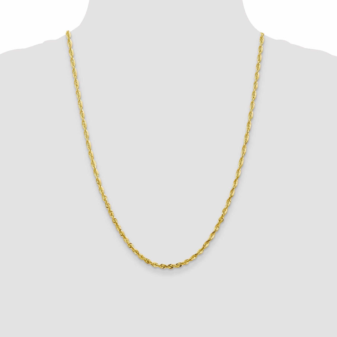 10k Yellow Gold 3.5m D.C Lightweight Rope Chain