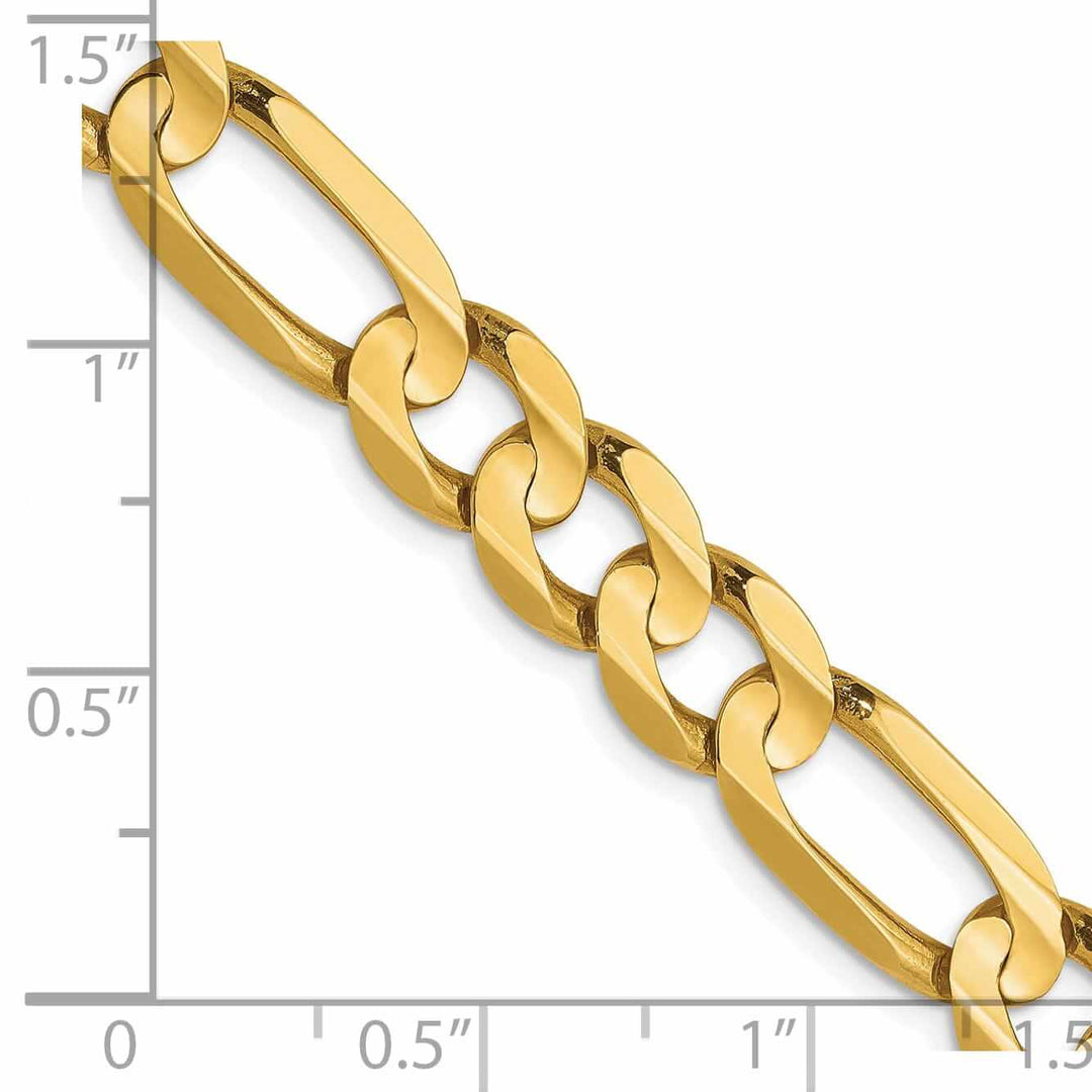 10k Yellow Gold 7.5mm Concave Figaro Chain