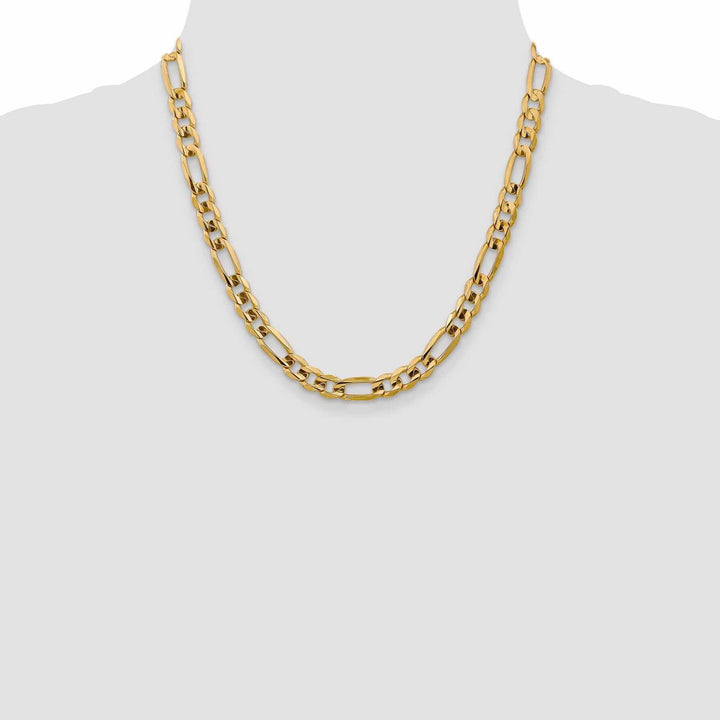 10k Yellow Gold 7.5mm Concave Figaro Chain
