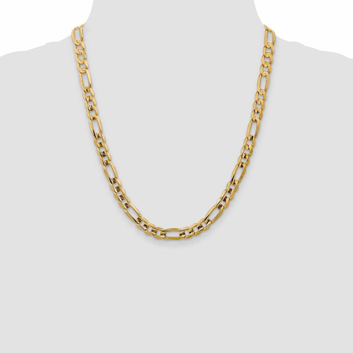 10k Yellow Gold 7.5mm Concave Figaro Chain