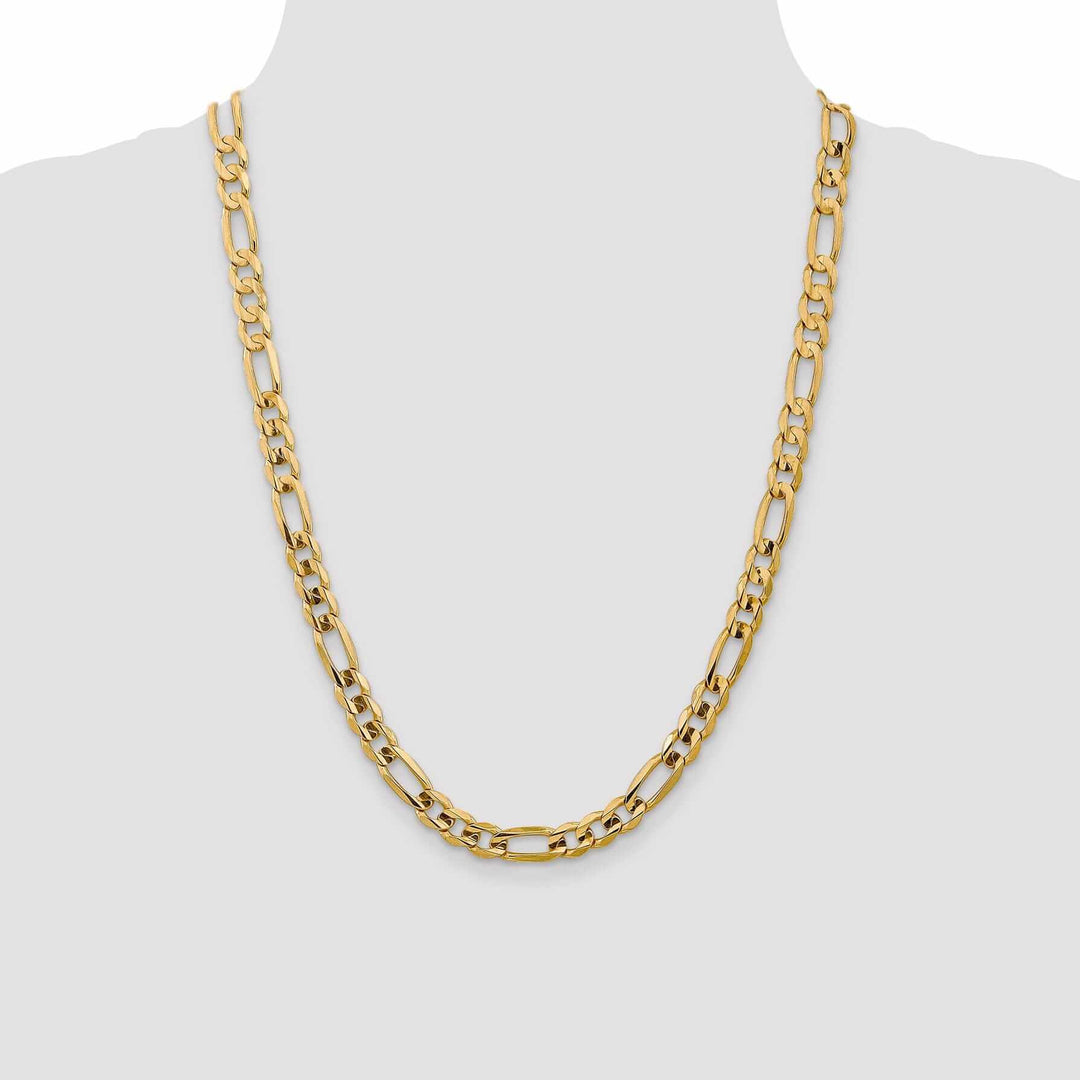 10k Yellow Gold 7.5mm Concave Figaro Chain