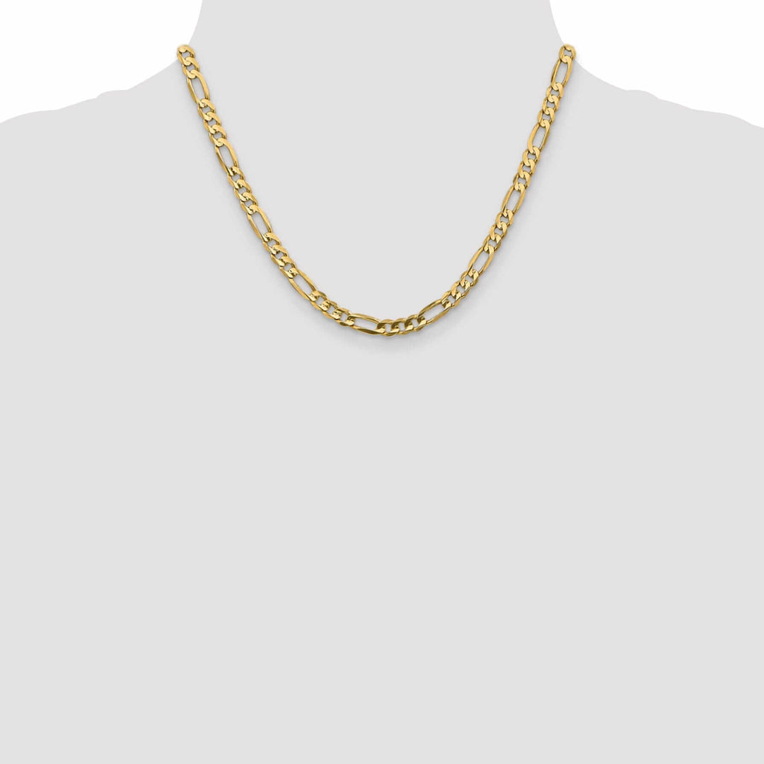 10k Yellow Gold 5.25mm Concave Figaro Chain