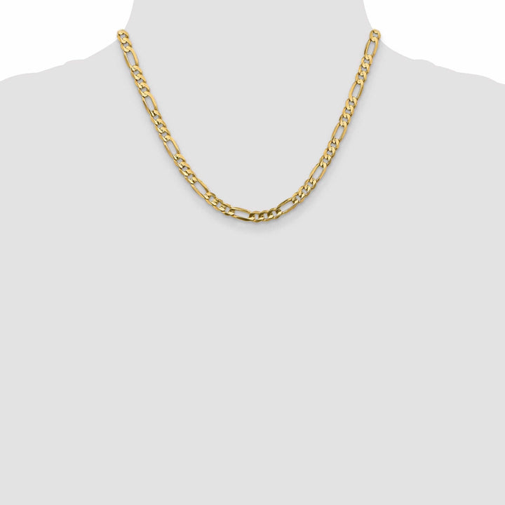 10k Yellow Gold 5.25mm Concave Figaro Chain