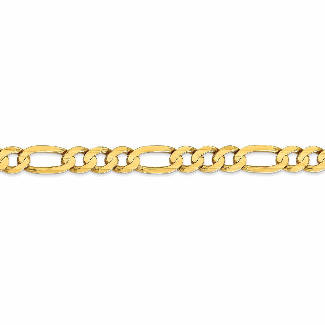 10k Yellow Gold 6.75mm Concave Figaro Chain