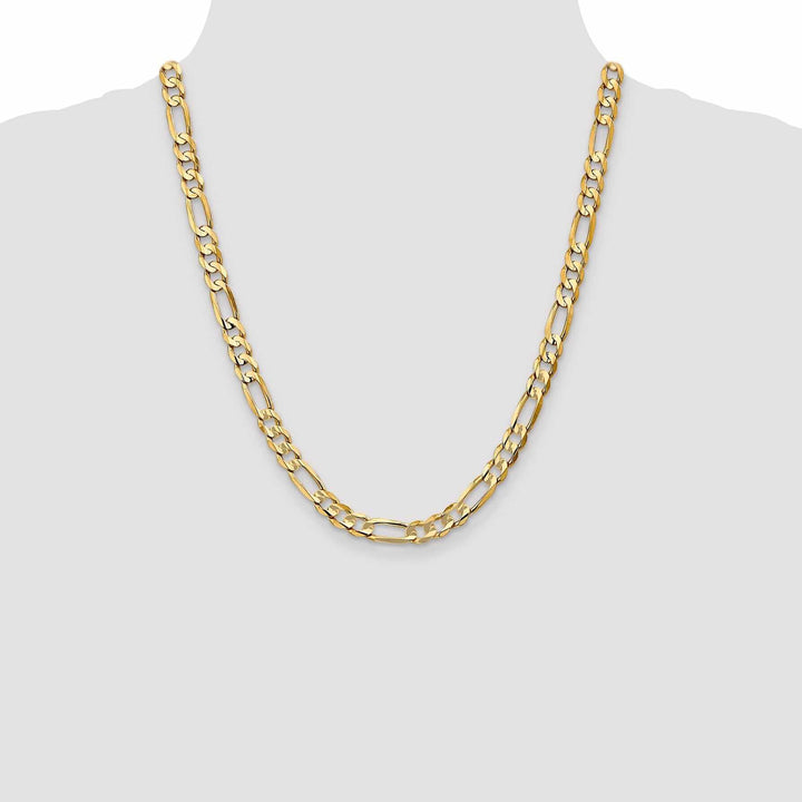 10k Yellow Gold 6.75mm Concave Figaro Chain