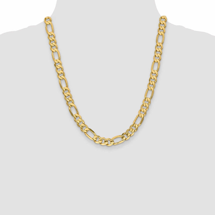 10k Yellow Gold 8.75mm Concave Figaro Chain