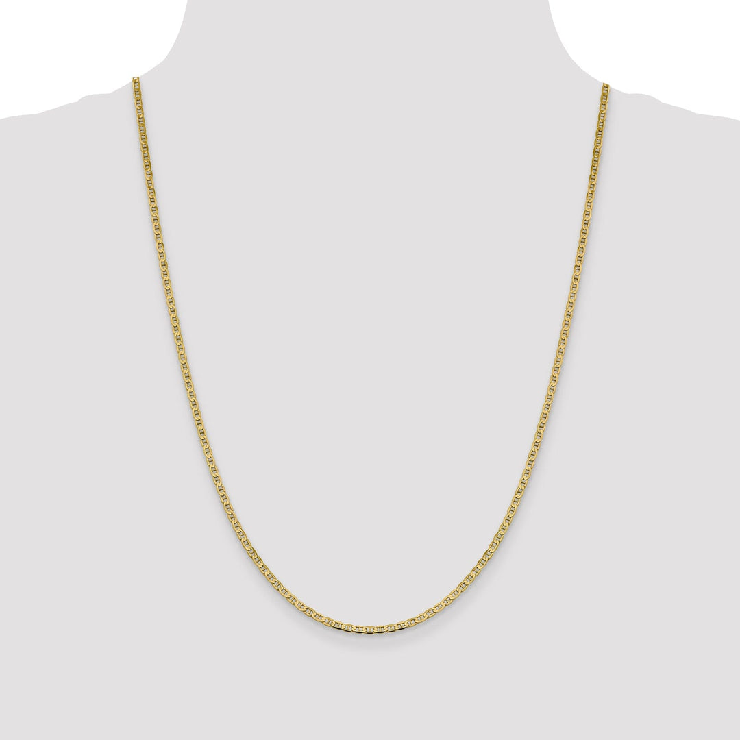 Leslie 10k Yellow Gold 2.4mm Flat Anchor Chain