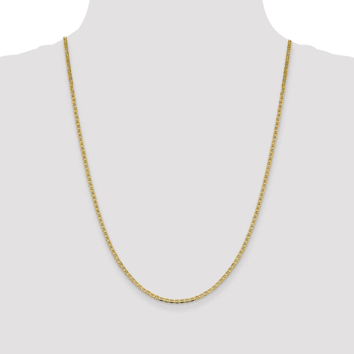 Leslie 10k Yellow Gold 2.4mm Flat Anchor Chain