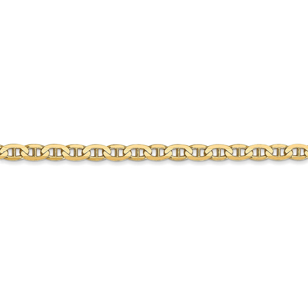 Leslie 10k Yellow Gold 3mm Concave Anchor Chain