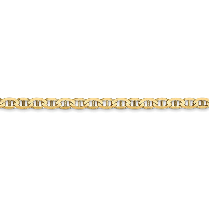 Leslie 10k Yellow Gold 3mm Concave Anchor Chain