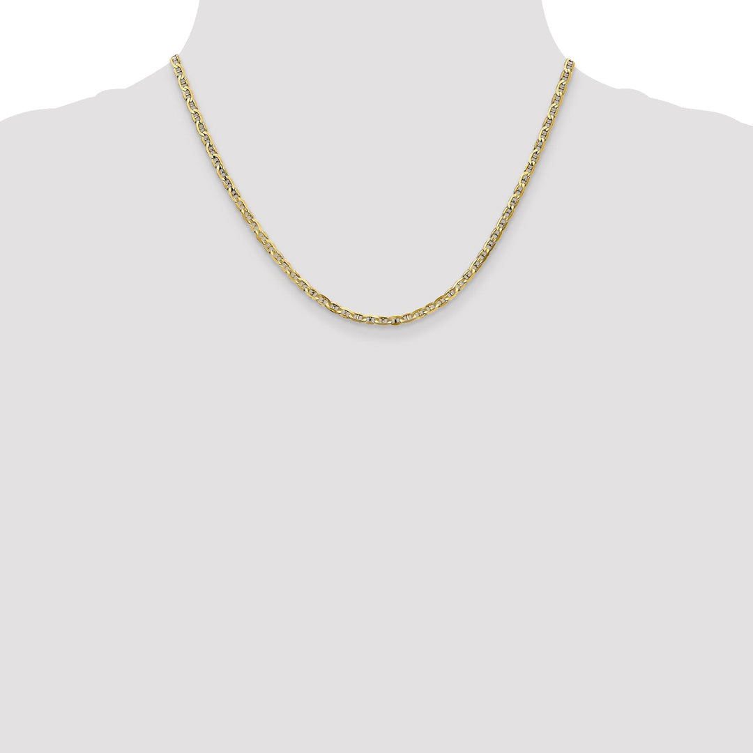 Leslie 10k Yellow Gold 3mm Concave Anchor Chain