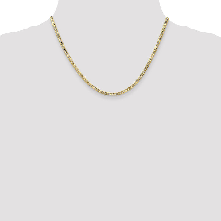 Leslie 10k Yellow Gold 3mm Concave Anchor Chain