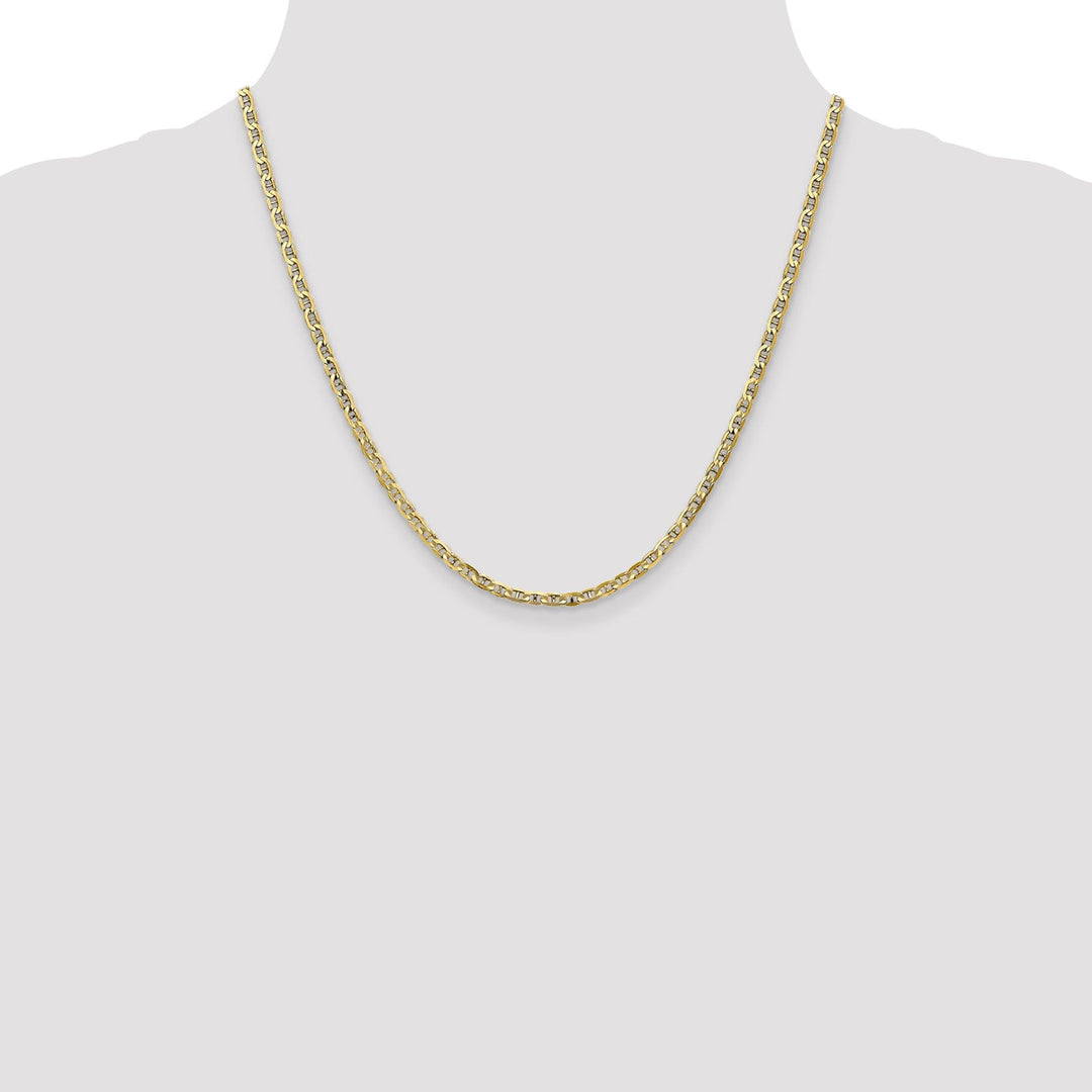 Leslie 10k Yellow Gold 3mm Concave Anchor Chain