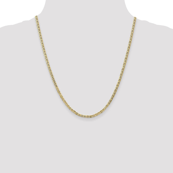 Leslie 10k Yellow Gold 3mm Concave Anchor Chain