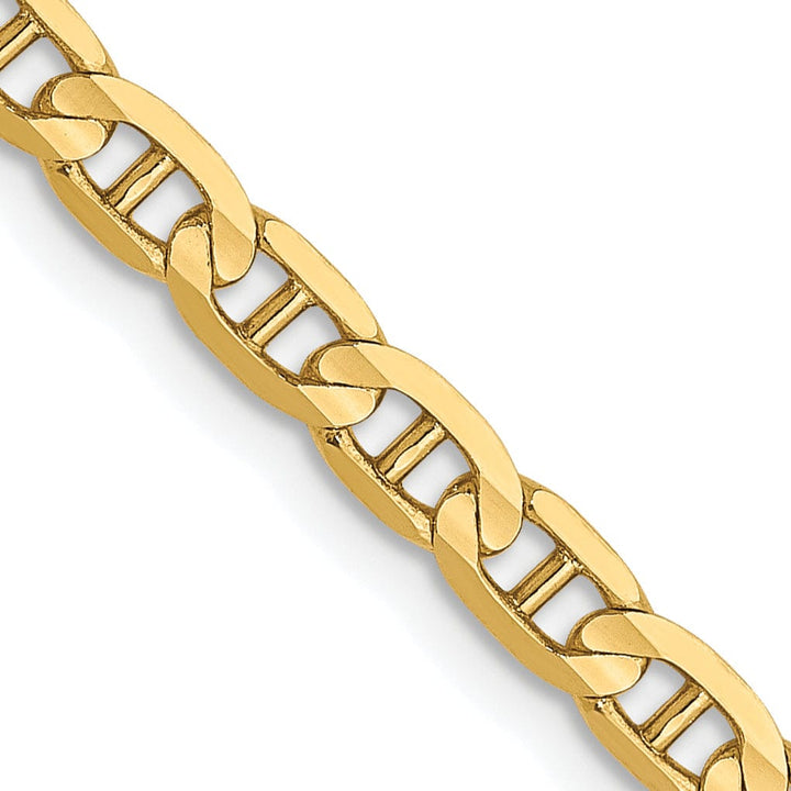 Leslie 10k Yellow Gold 3mm Concave Anchor Chain