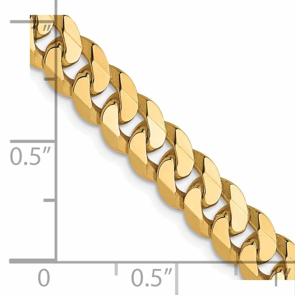 10k Yellow Gold 6.1mm Flat Beveled Curb Chain