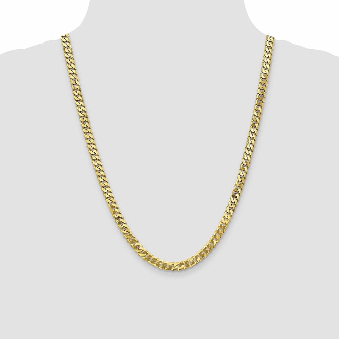 10k Yellow Gold 6.1mm Flat Beveled Curb Chain