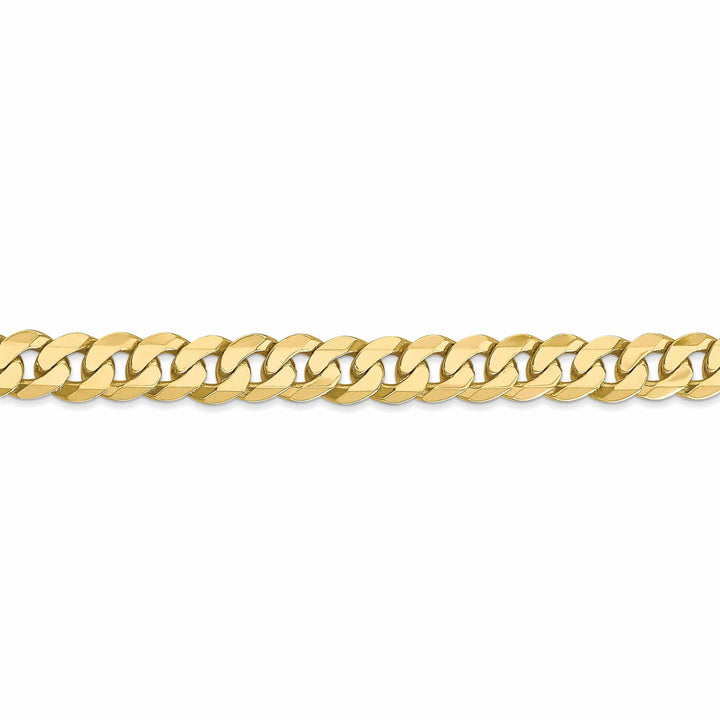 10k Yellow Gold 7.25mm Flat Beveled Curb Chain