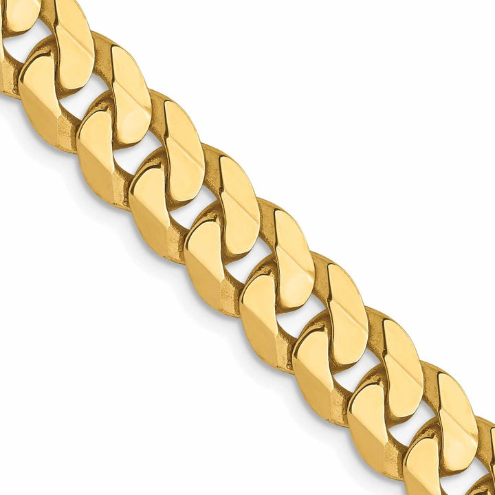 10k Yellow Gold 7.25mm Flat Beveled Curb Chain