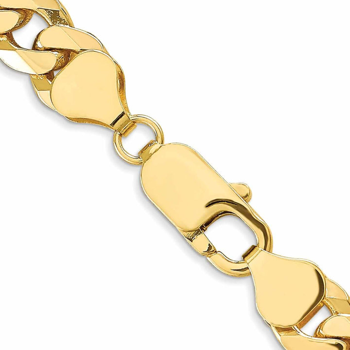 10k Yellow Gold 8mm Flat Beveled Curb Chain