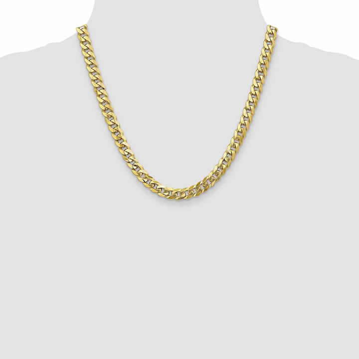 10k Yellow Gold 8mm Flat Beveled Curb Chain