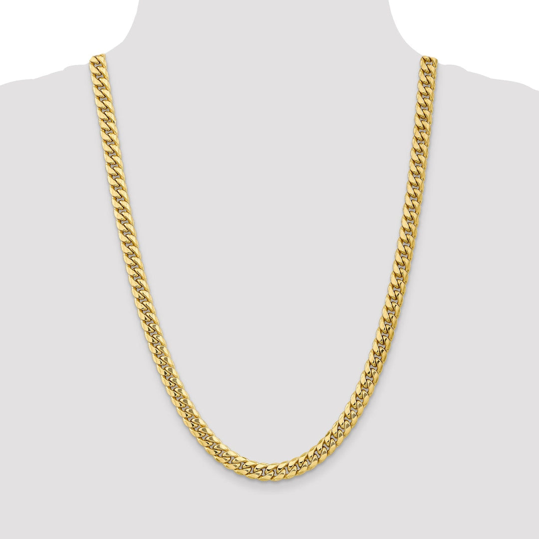 Leslie 10k Yellow Gold 7.3 mm Miami Cuban Chain