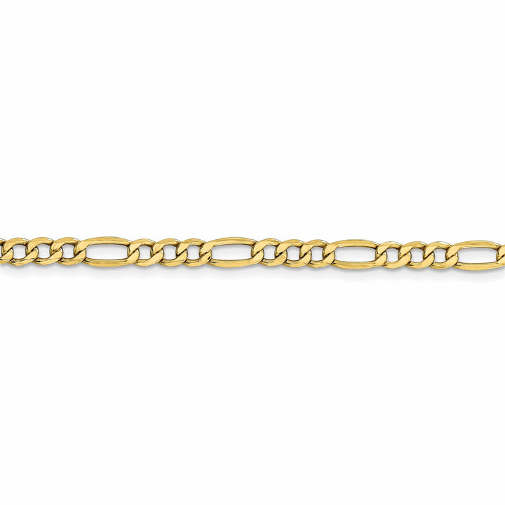 10k Yellow Gold 4.75mm Semi-Solid Figaro Chain