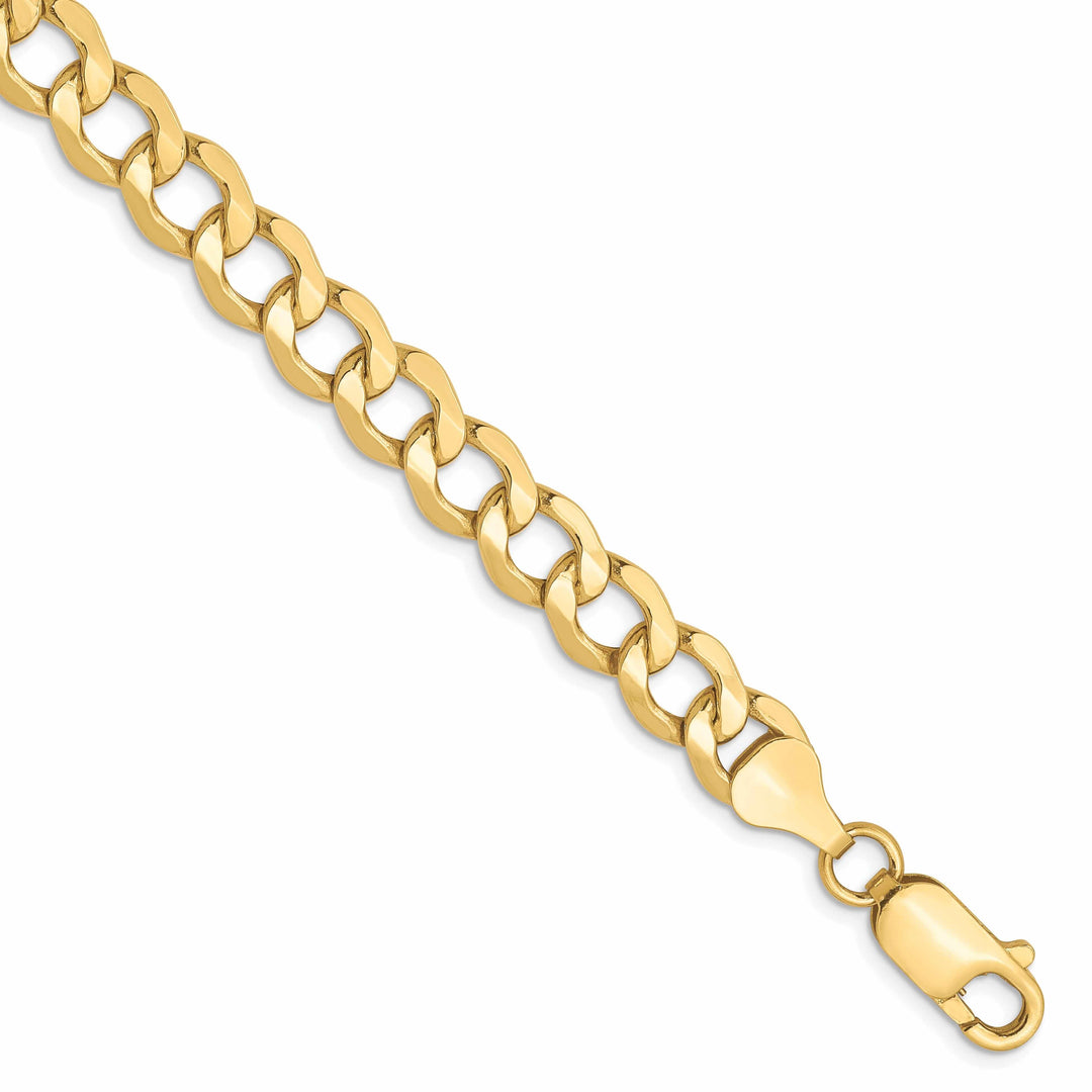 10k Yellow Gold 6.5m Semi-Solid Curb Link Chain