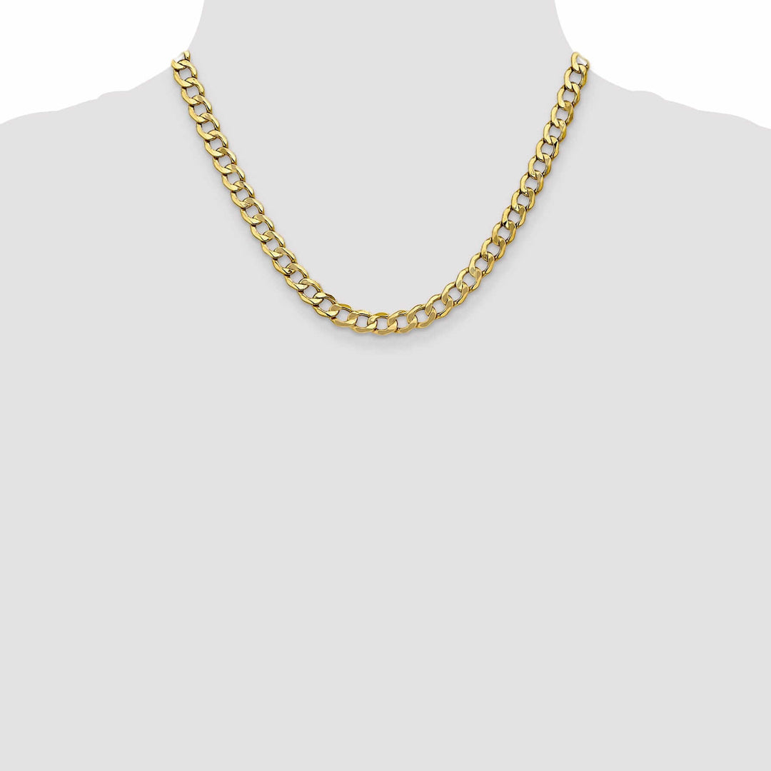 10k Yellow Gold 7.0m Semi-Solid Curb Link Chain