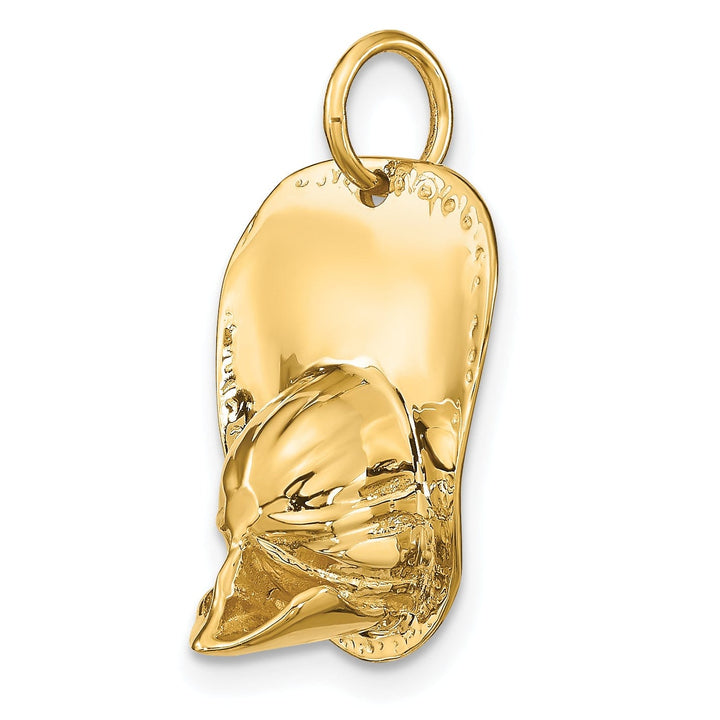 14k Yellow Gold 3Dimensional Firemans Hat Charm