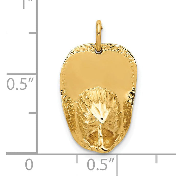 14k Yellow Gold 3Dimensional Firemans Hat Charm